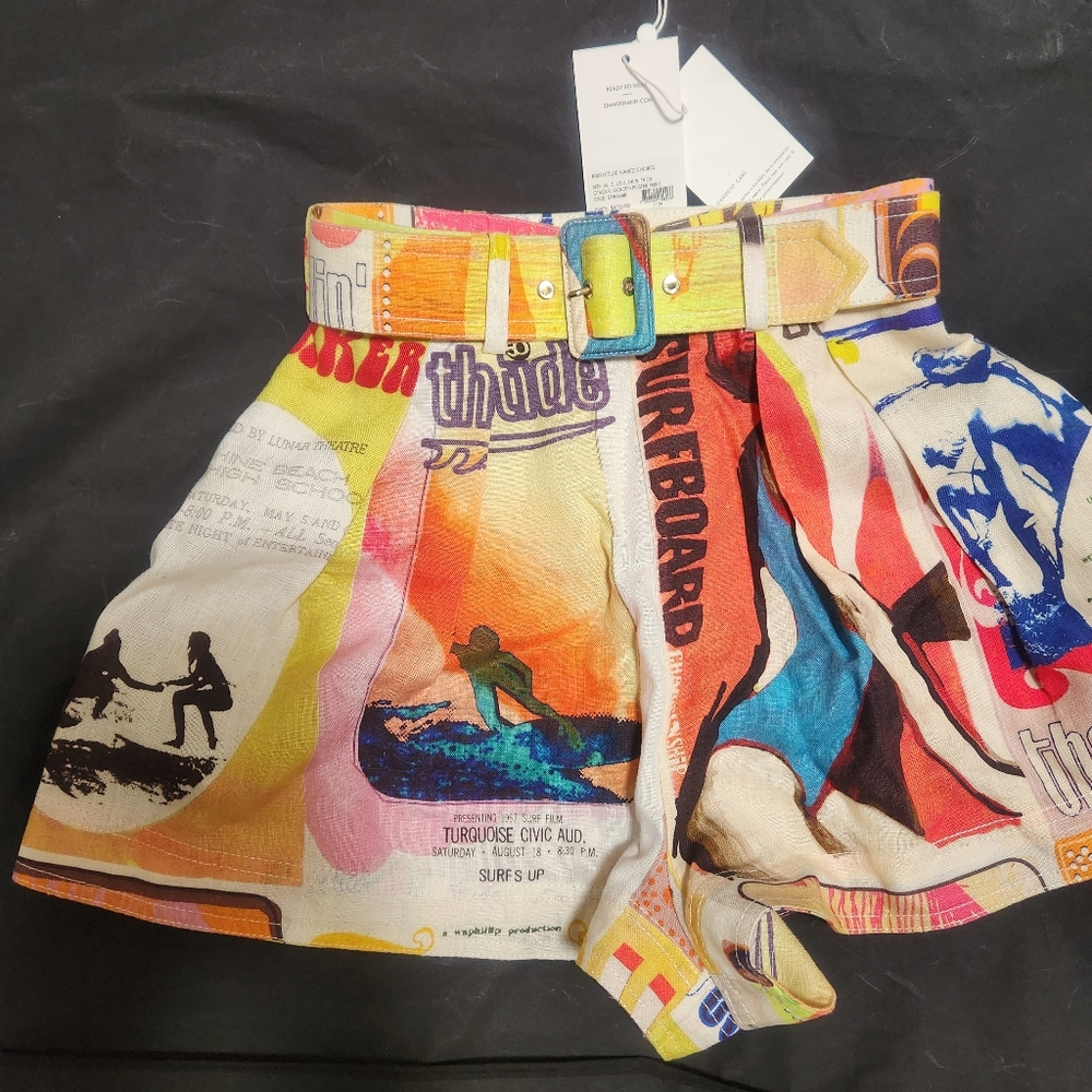 Zimmermann brightside flared short size 0, US size 2